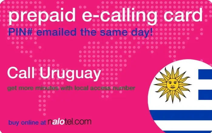Nalotel Uruguay calling card for affordable international calling from USA and Canada